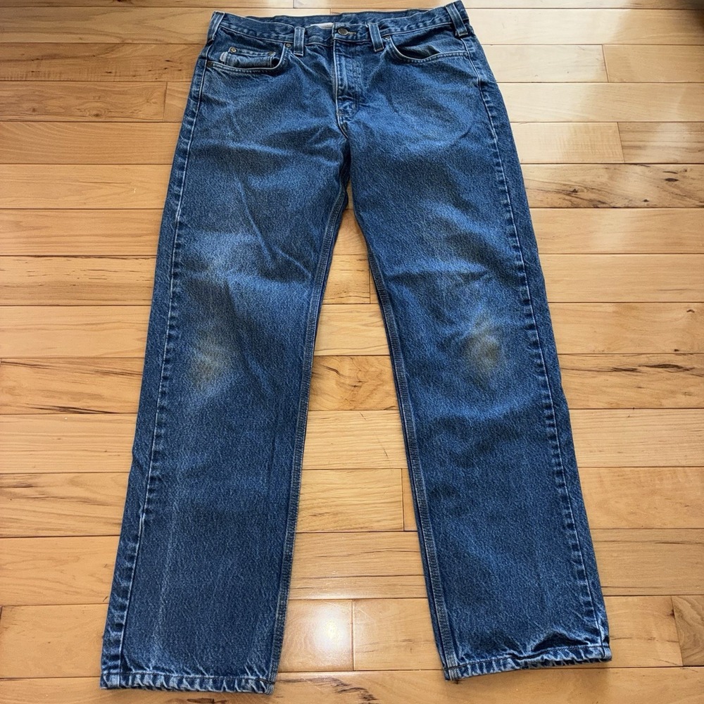 Vintage Carhartt Jeans Mens 36x32 Relaxed Fit Blue Denim B480 DVB Workwear